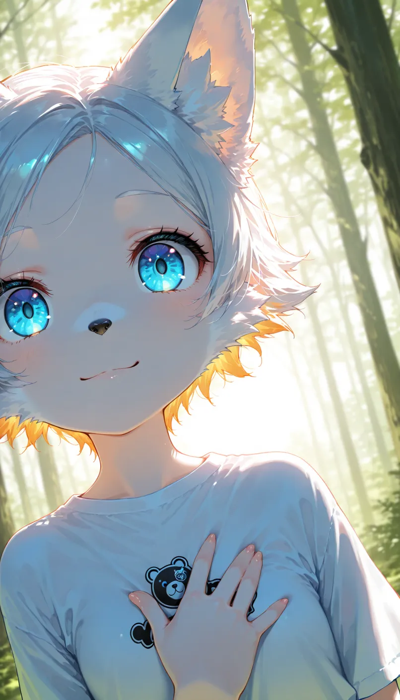 Excited Anthropomorphic Fox Child