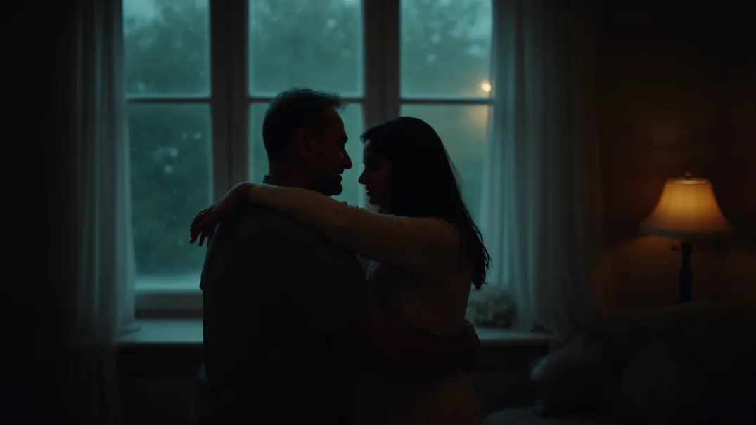 Embrace in a Rainstorm