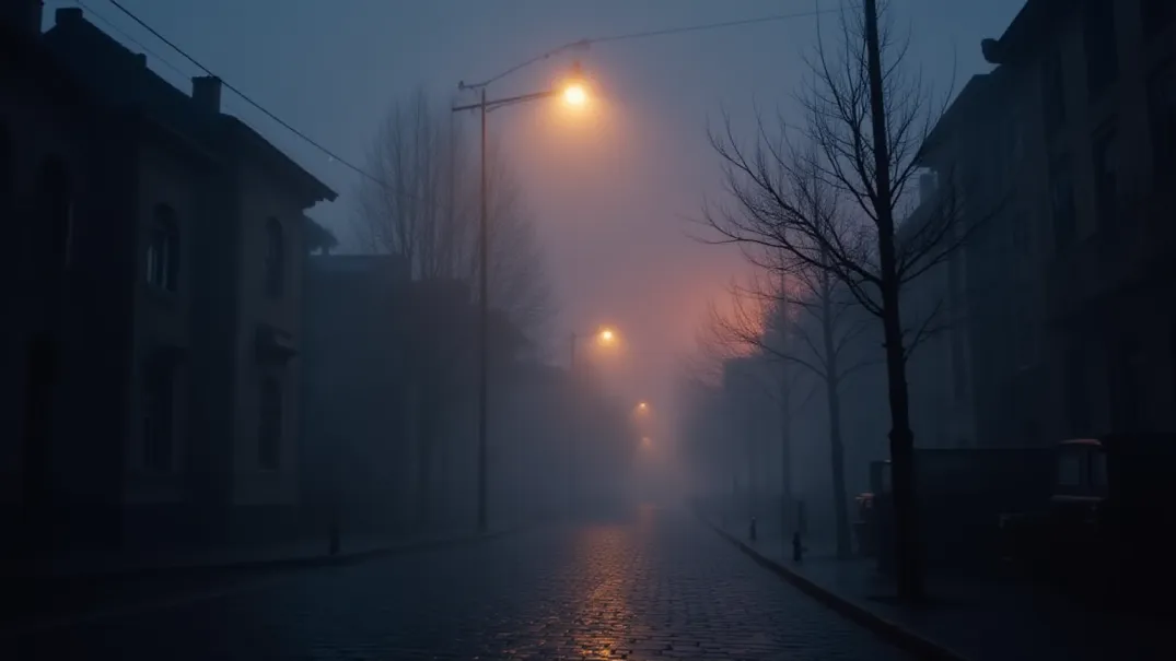 Angolo Desolato Avvolto nella Nebbia