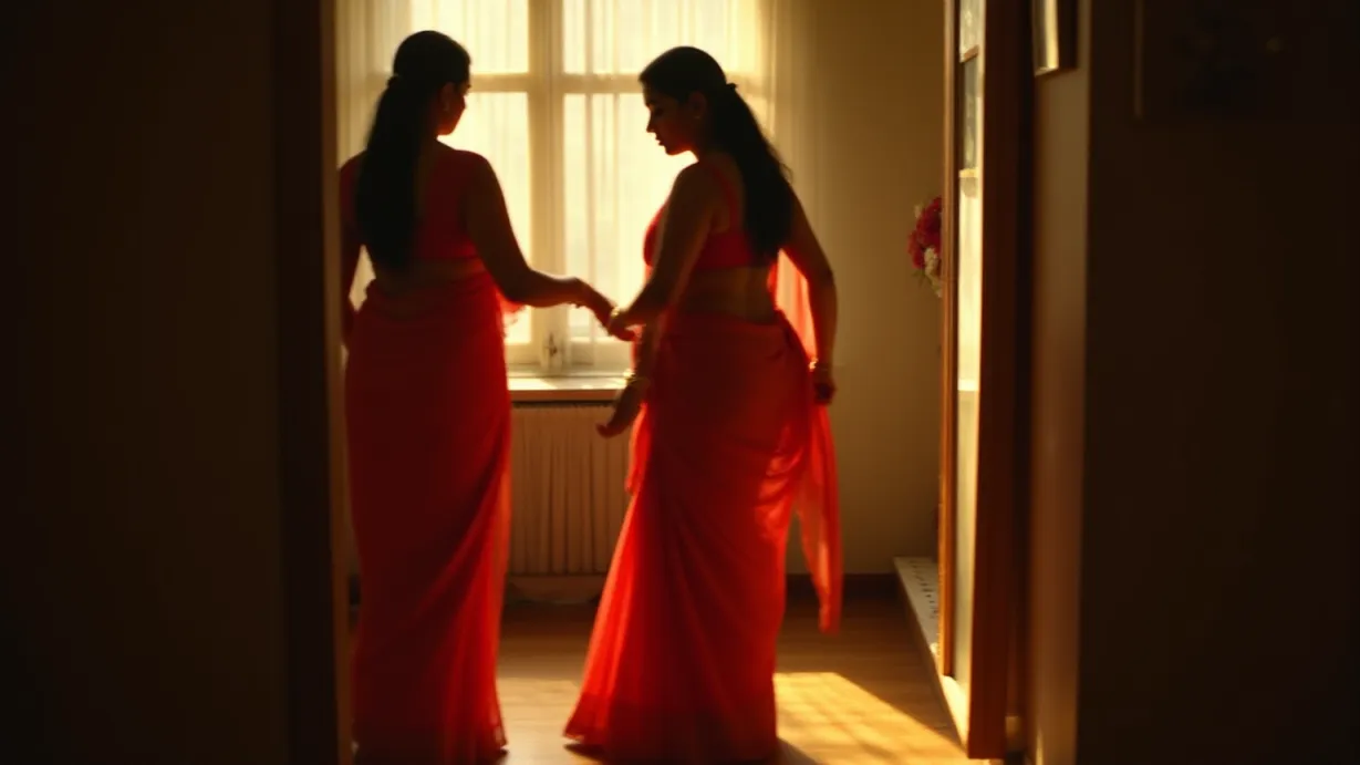 Two Men In Disguise As Housewives In Modern Day Chennai