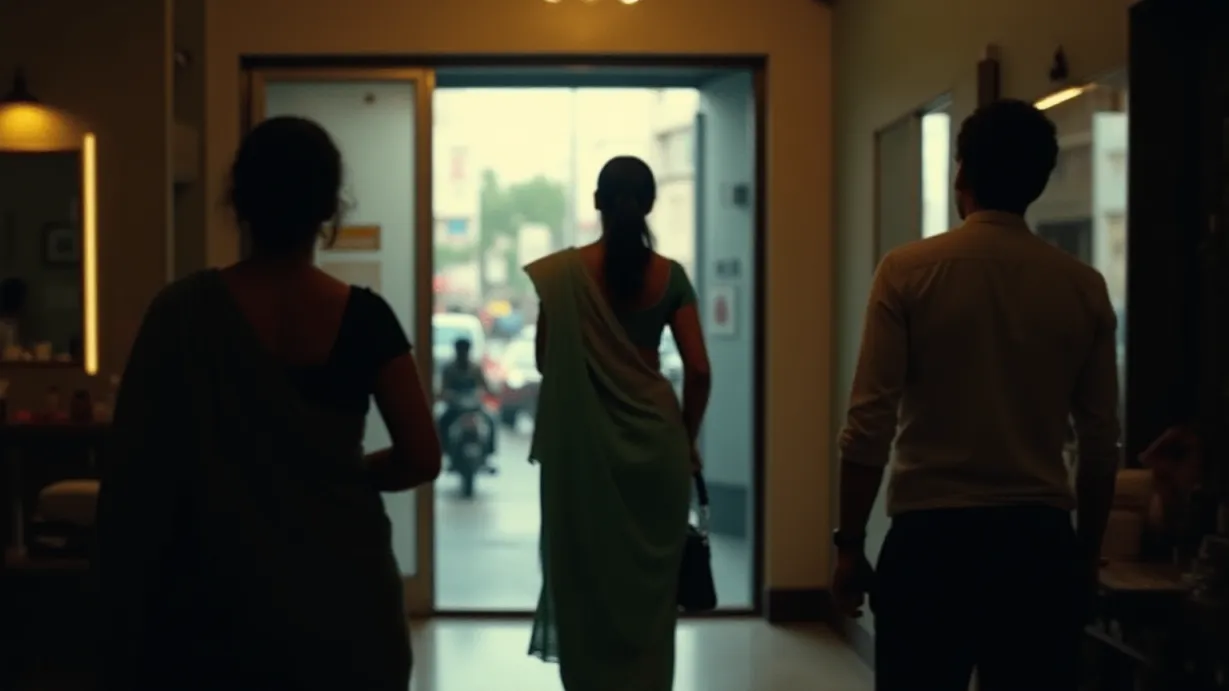 Two Men In Disguise As Housewives In Modern Day Chennai