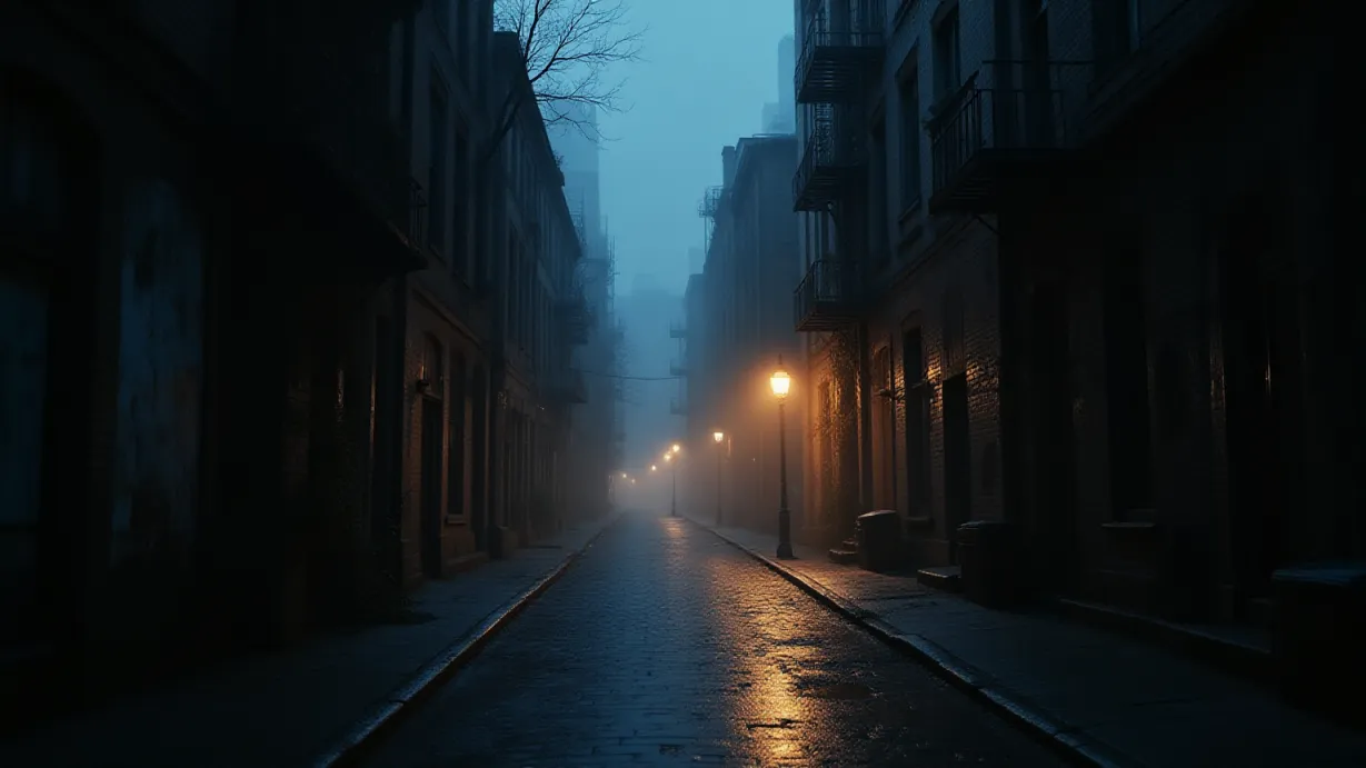 Twilight Alleyway in a Rain-Slicked City - MidReal