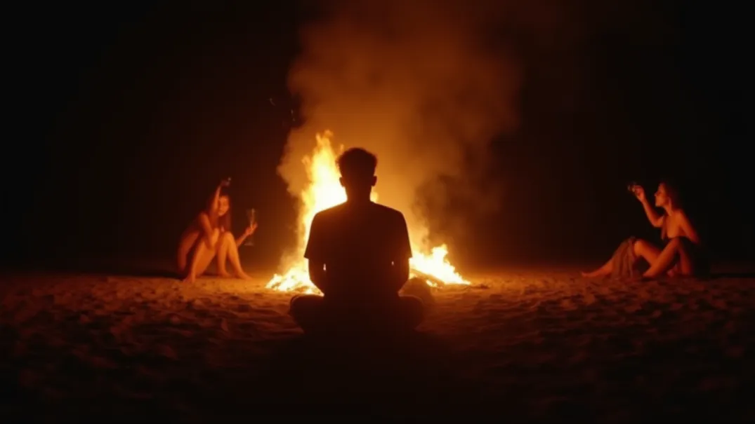 Nachtlagerfeuer am Strand