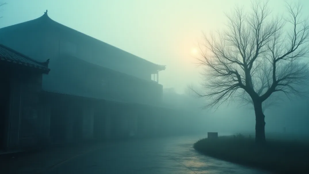 Nebeliger Morgen an der Jingxing High School