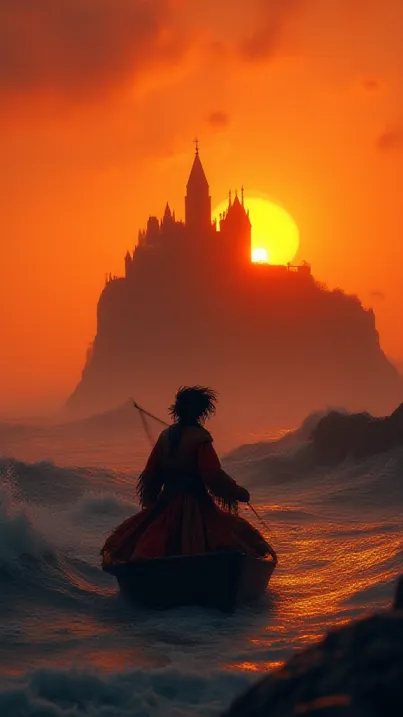 Minstrel Dramático ao Pôr do Sol