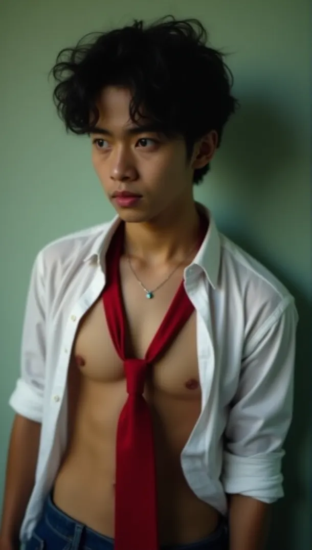 Seductive Young Adult in School Uniform