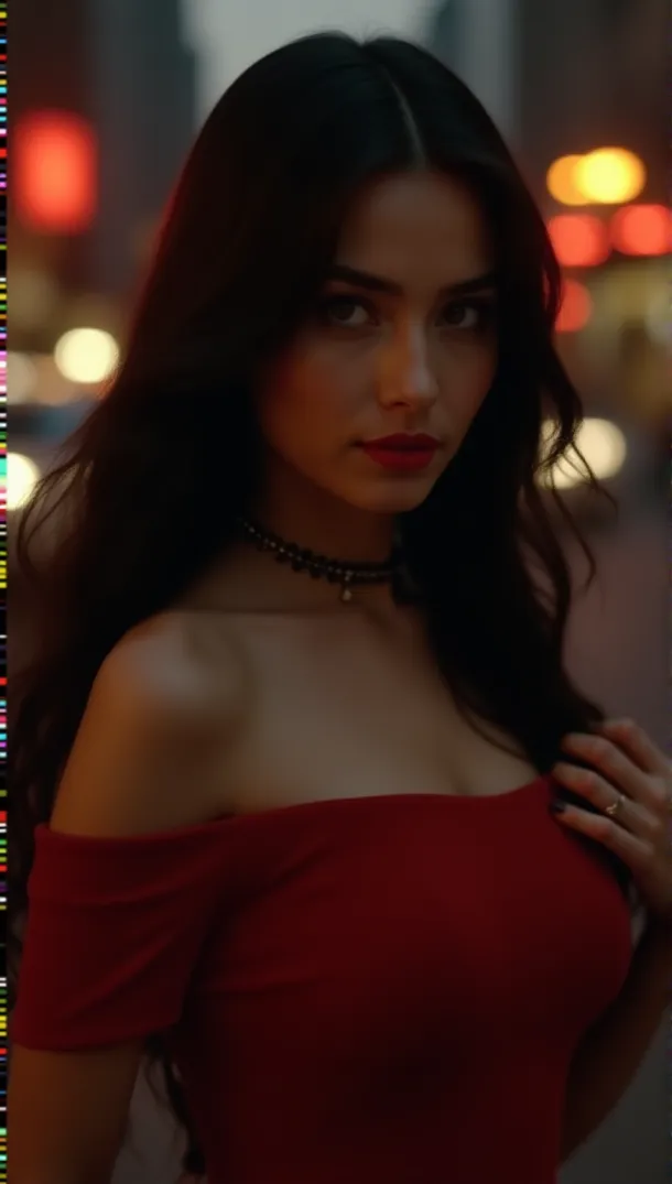 Seductive Woman in Evening Dress