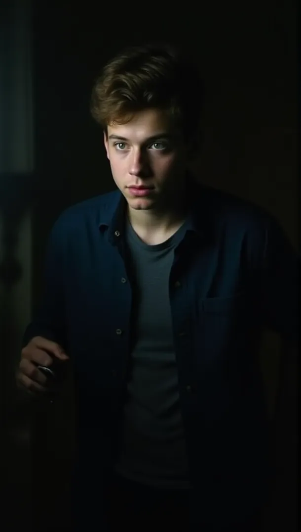 Teen Boy in Mansion