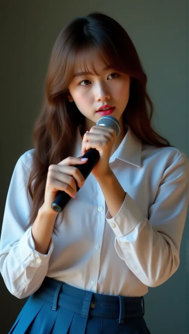 自信的青少女演講者